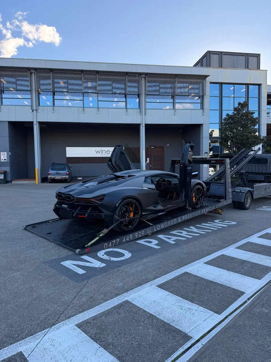 Black Lamborghini Aventador, doors up