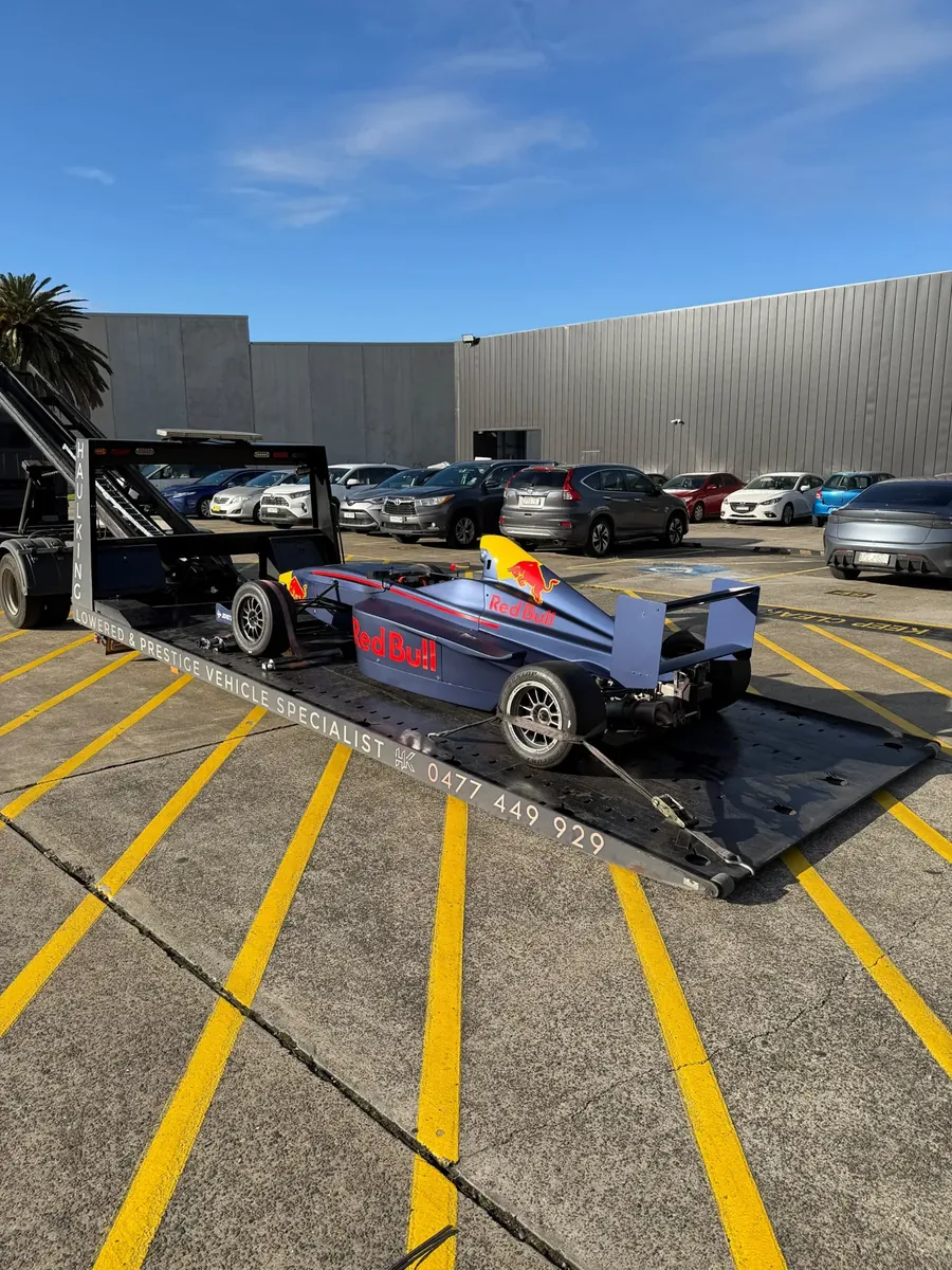 Red Bull formula car transported by Haul King